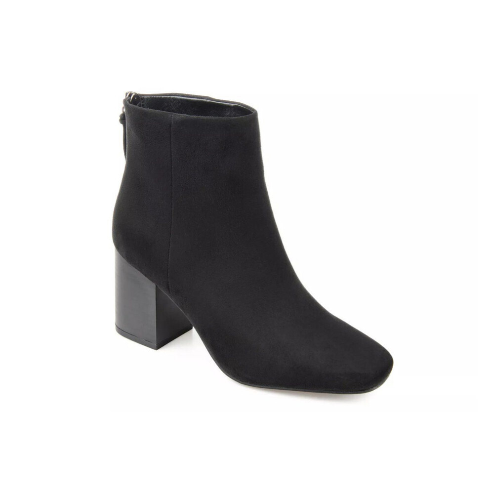 Journee Audrina Bootie Women's US 9 Black Zipper Square Toe Block Heel HAWK410